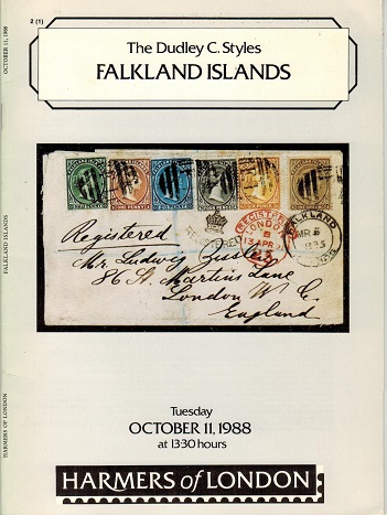 FALKLAND ISLANDS - Harmers of London auction catalogue of the Dudley C. Styles