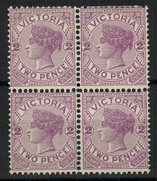 VICTORIA - 1899 2d violet mint block of four.  SG 359.