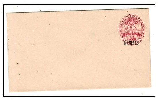 SEYCHELLES - 1901 6c on 8c carmine PSE (size b)  unused.  H&G 5a.