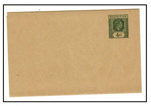 MAURITIUS - 1938 4c dark green postal stationery wrapper unused.  H&G 7.