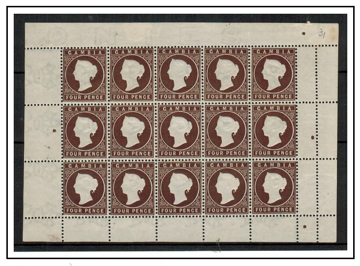 GAMBIA - 1886-93 4d deep brown 