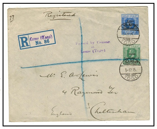 TOGO - 1915 3d rate registered 