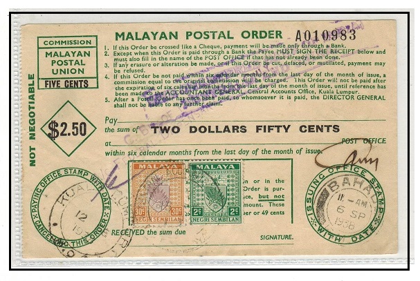MALAYA - 1938 use of $2.50 