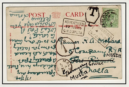 MALTA - 1909 inward 