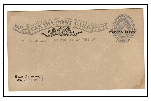CANADA - 1887 1c slate blue PSC unused overprinted SERVICE in black.