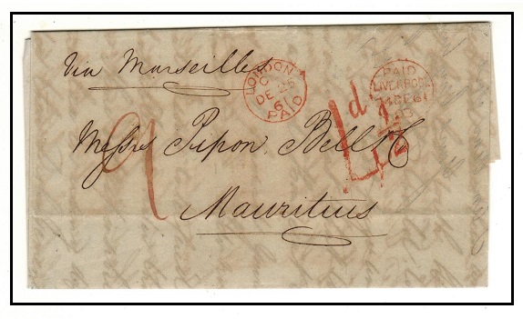 MAURITIUS - 1861 inward entire from UK with 
