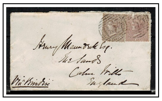 MAURITIUS - 1872 10d rate cover to UK cancelled by 