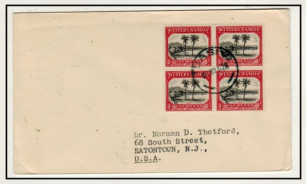 SAMOA - 1952 4d rate cover to USA used at TUASIVI.