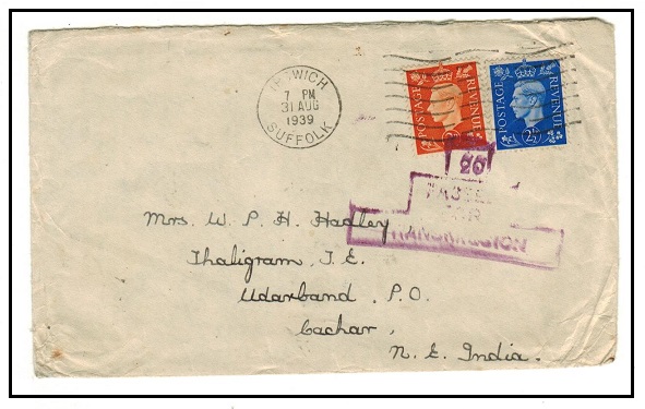 INDIA - 1939 inward 