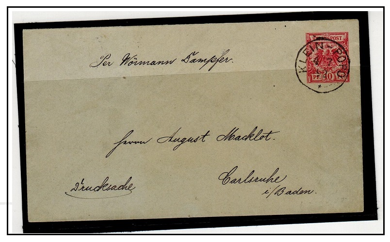 TOGO - 1890 10pfg carmine-rose PSE to Germany used at KLIEN POPO.  H&G 13).