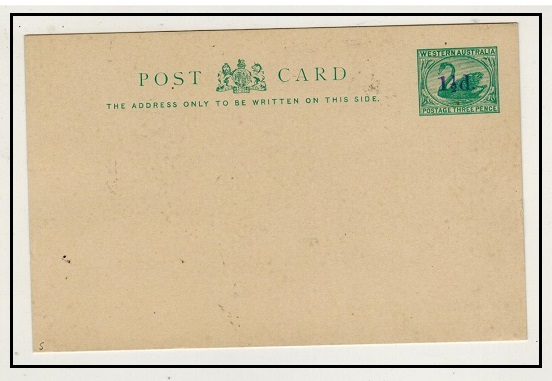 WESTERN AUSTRALIA - 1893 1 1/2d on 1/2d green PSC unused.  H&G 5.