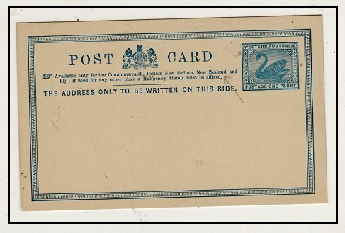 WESTERN AUSTRALIA - 1904 1d dark blue PSC unused.  H&G 9.