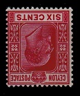 CEYLON - 1903 6c carmine mint with INVERTED WATERMARK.  SG 269w.