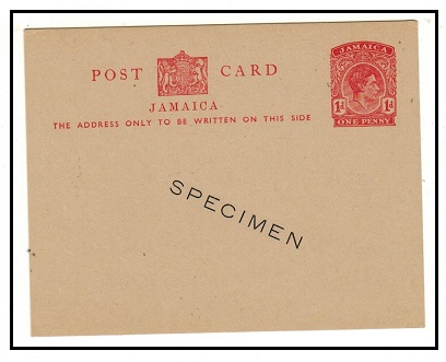 JAMAICA - 1939 1d red PSC unused SPECIMEN.  H&G 30.