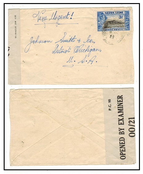 SIERRA LEONE - 1943 3d rate 