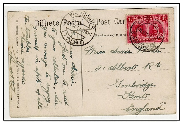 RHODESIA - 1913 1d rate 
