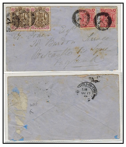RHODESIA - 1899 6d rate cover to UK used at BULAWAYO.
