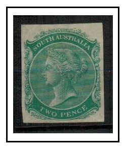SOUTH AUSTRALIA - 1868 2d IMPERFORATE COLOUR TRIAL in green.