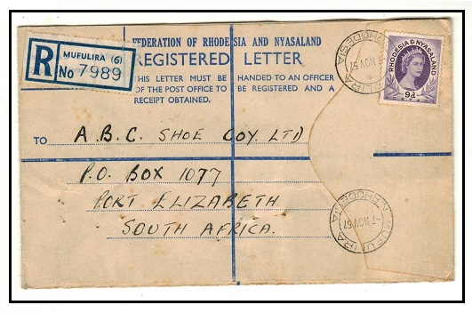 RHODESIA AND NYASALAND - 1957 9d rate use of 