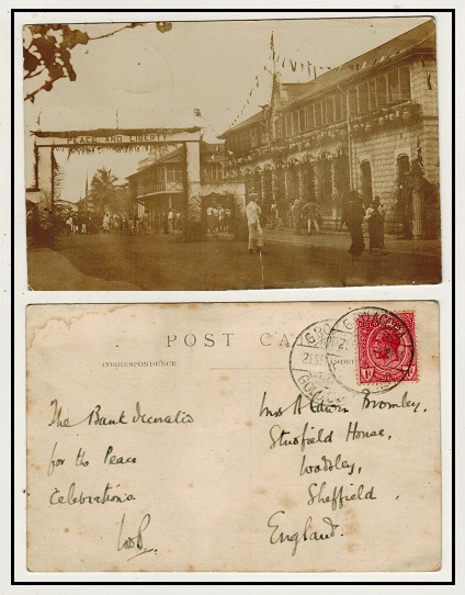 GOLD COAST - 1919 1d rate postcard to UK depicting 