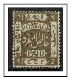 TRANSJORDAN - 1923 2p olive with upwards black overprint fine used.  SG 99b.