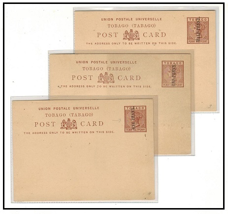 TOBAGO - 1892 1/2d and 1d on 1 1/2d surcharge PSC