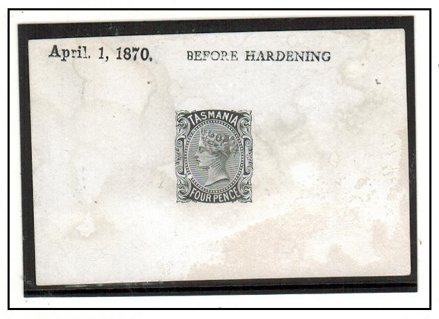 TASMANIA - 1870 4d DIE PROOF in black (SG type 11).
Some light surface faults.