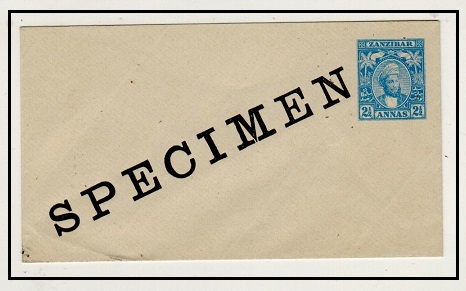 ZANZIBAR - 1897 2 1/2a ultramarine PSE unused handstamped SPECIMEN.  H&G 5.