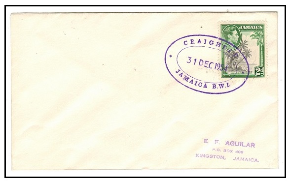 JAMAICA - 1954 2d rate local cover used at CRAIGHEAD/JAMAICA 