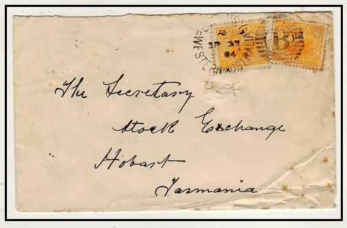 WESTERN AUSTRALIA - 1904 4d rate local cover used at BUNBURY.
