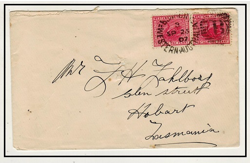 WESTERN AUSTRALIA - 1907 2d rate local cover used at BUNBURY.