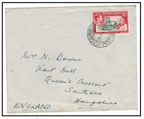 PITCAIRN - 1946 (circa) 1 1/2d rate cover to UK.