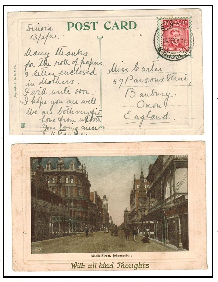 RHODESIA - 1921 1d rate 