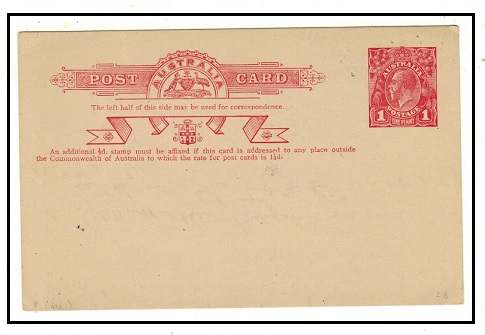 AUSTRALIA - 1916 1d red PSC unused.  H&G 8.