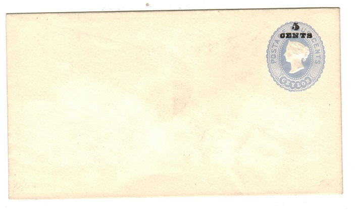 CEYLON - 1885 5c black on 4d grey blue PSE unused.  H&G 23a.