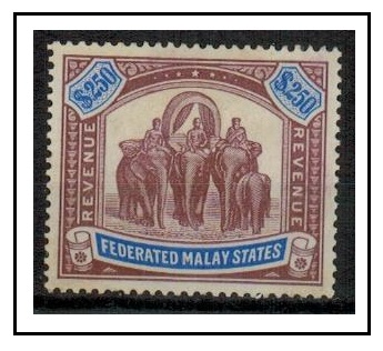 MALAYA - 1904 $250 violet and blue REVENUE/REVENUE adhesive in fine mint condition.