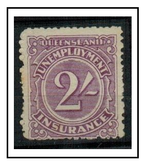 QUEENSLAND - 1923 2/- purple UNEMPLOYMENT stamp  fine mint with small tone spot in gum.

