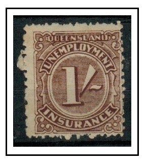 QUEENSLAND - 1923 1/- brown UNEMPLOYMENT stamp fine mint.
