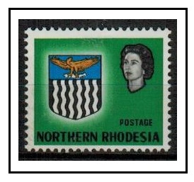 NORTHERN RHODESIA - 1963 4d green U/M with VALUE OMITTED.  SG 79a.