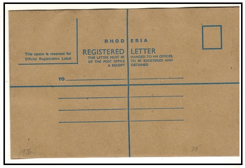 RHODESIA - 1976 (circa) FORMULA blue on buff RPSE unused.