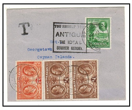 CAYMAN ISLANDS - 1933 inward underpaid cover with 