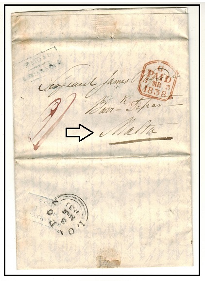 MALTA - 1838 inward 