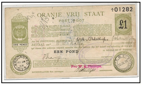 ORANGE RIVER COLONY - 1898 issued 1 green 