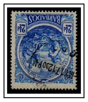 BARBADOS - 1916 2 1/2d deep ultramarine used with WATERMARK INVERTED AND REVERSED.  SG 185y.