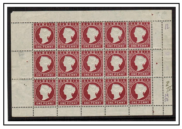 GAMBIA - 1880 1d maroon 