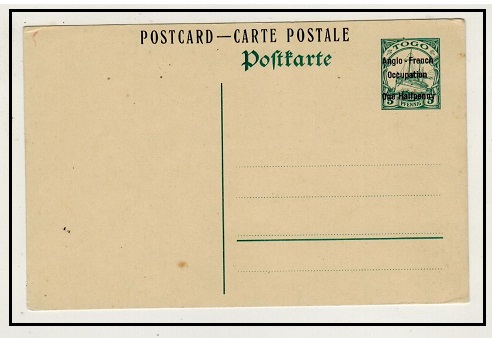 TOGO - 1915 1/2d on 5pfg green PSC unused.  H&G 5.