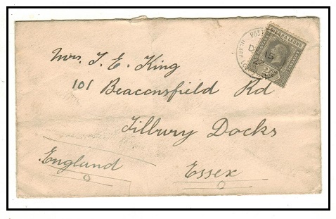 SIERRA LEONE - 1922 2d rate cover to UK used at SIERRA LEONE GOVT RAILWAYS.