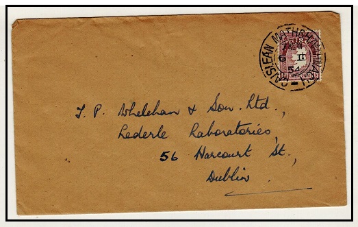 IRELAND - 1954 1 1/2d rate cover to Dublin used at CAISLEAN MATHGHAMHNACH.