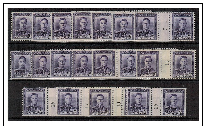 NEW ZEALAND - 1947 8d violet range of 