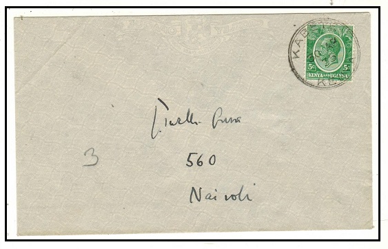 K.U.T. - 1935 5c rate local cover used at KABETE/KENYA.